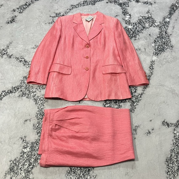 Vtg Missoni Donna Pink Pantsuit Women Sz 10 Blazer Jacket Trouser Set Italy